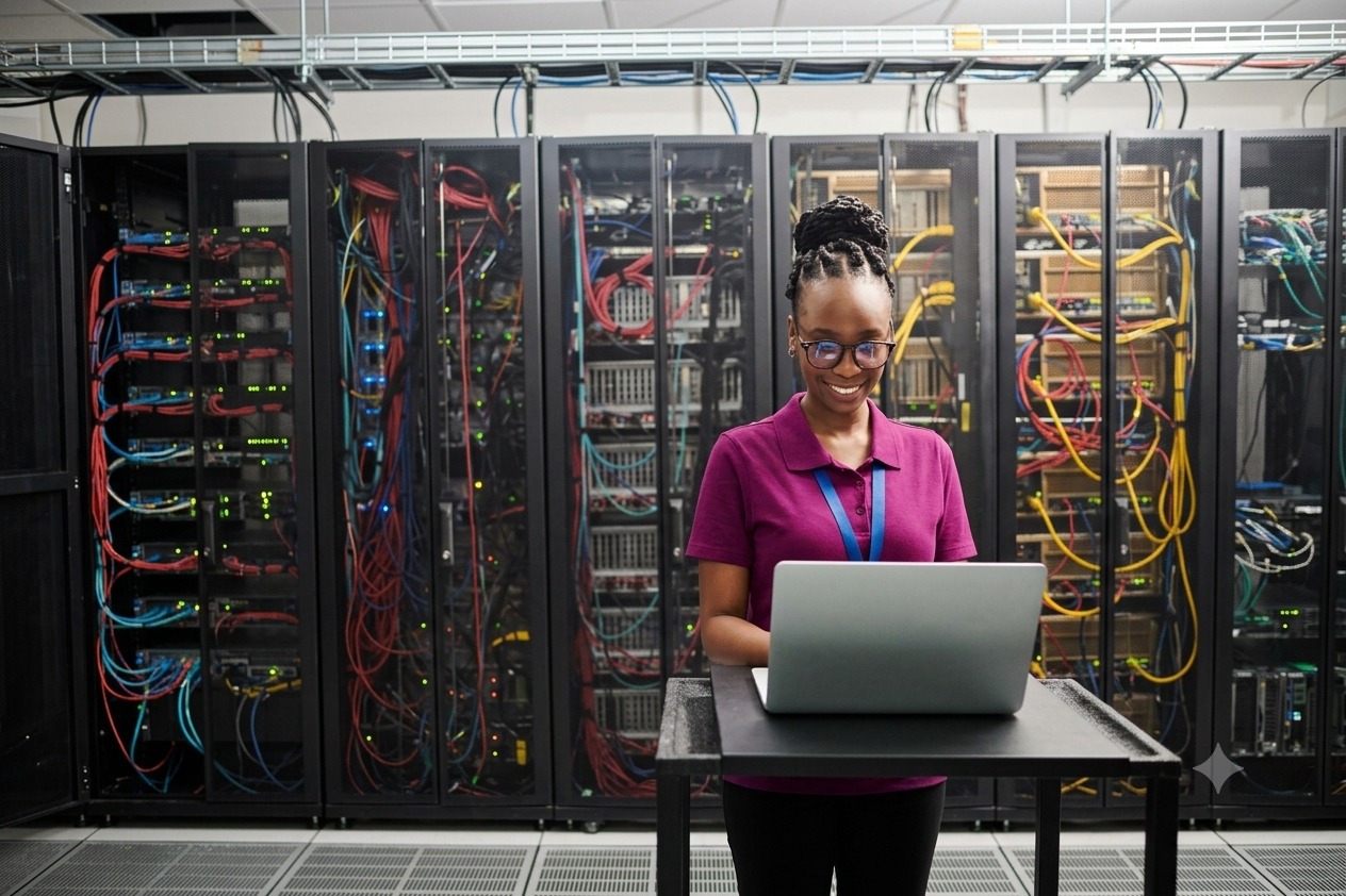 Techniciens Nitro Technologies en salle serveur